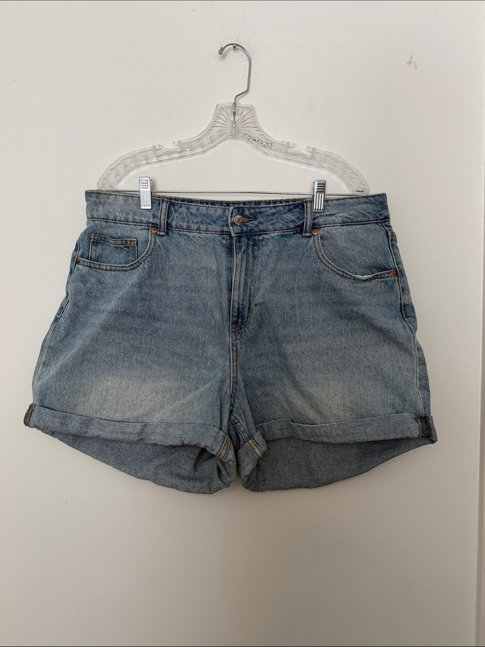 H&M Light Blue Rolled-Hem Denim Shorts